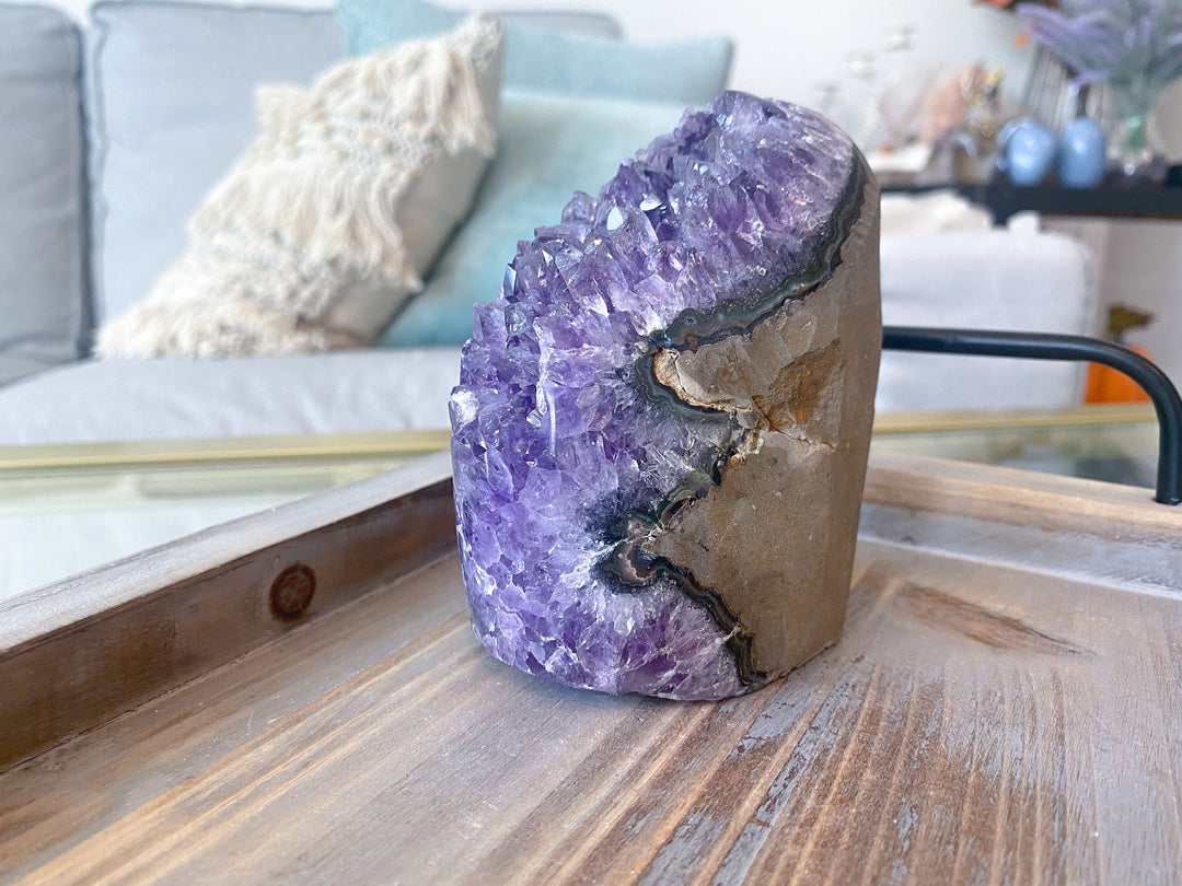 TALL Amethyst Cathedral Cluster - Protection - Energy Cleanse Crystal - Calming - Creativity - Psychic