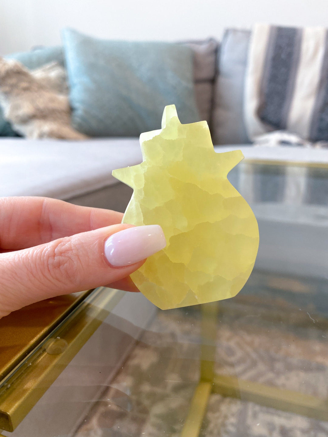 Lemon Calcite Pineapple Carving