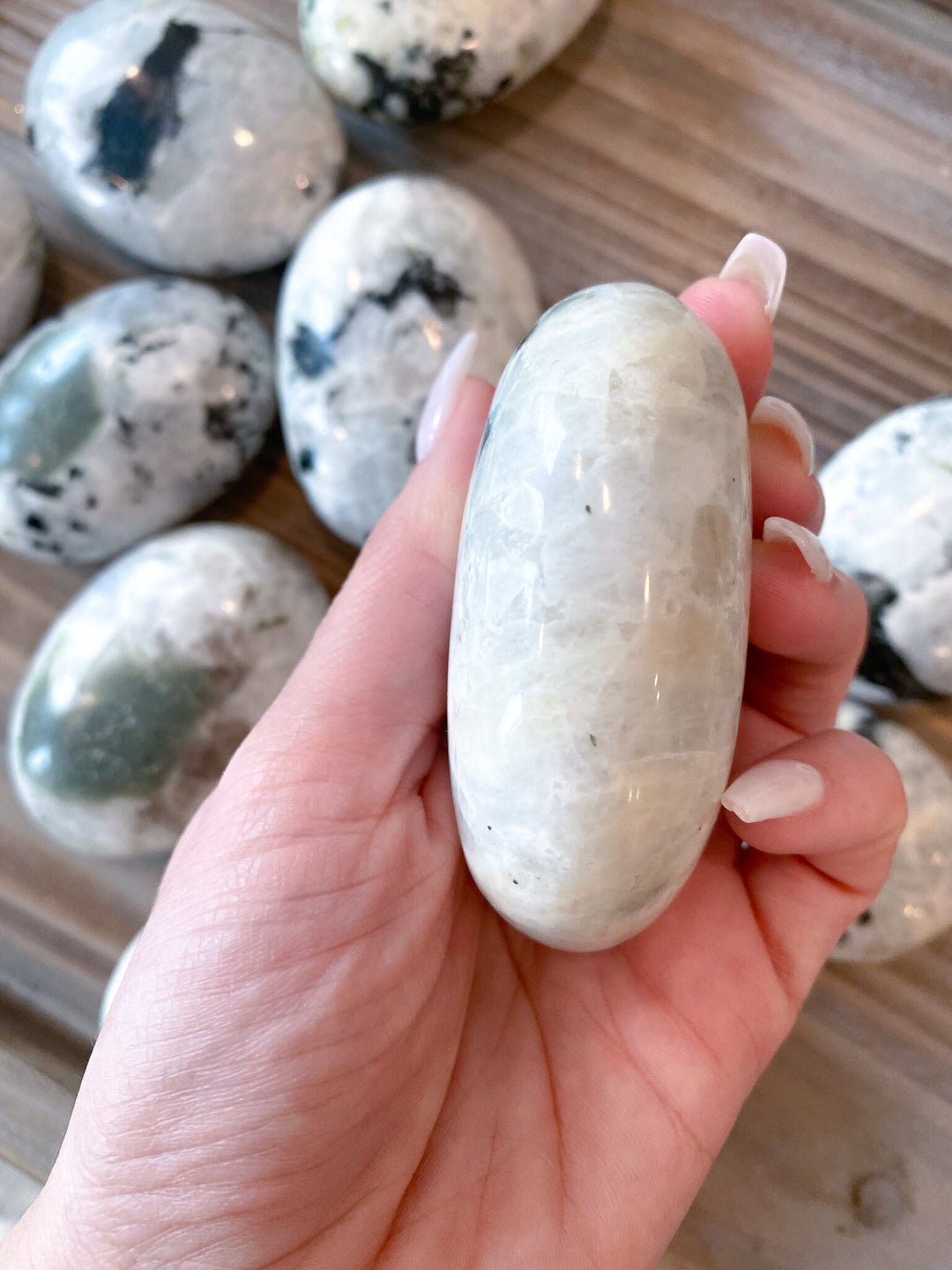 Imperfect Rainbow Moonstone Palm - Goddess Energy