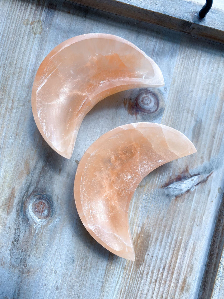 Orange Selenite Moon Bowl