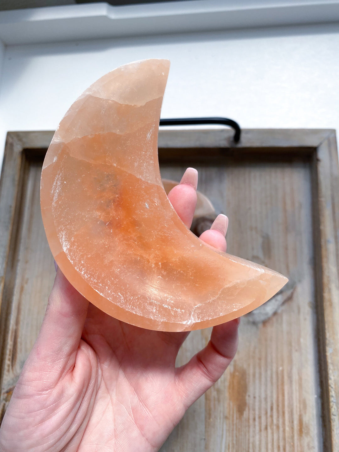 Orange Selenite Moon Bowl