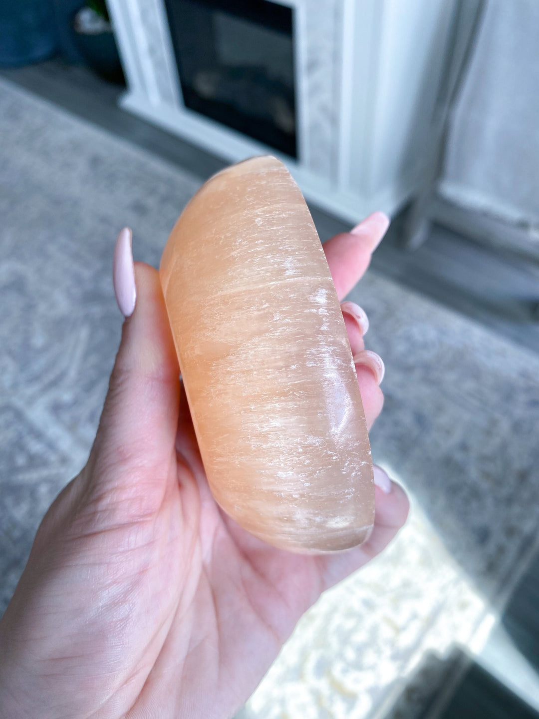 Orange Selenite Moon Bowl