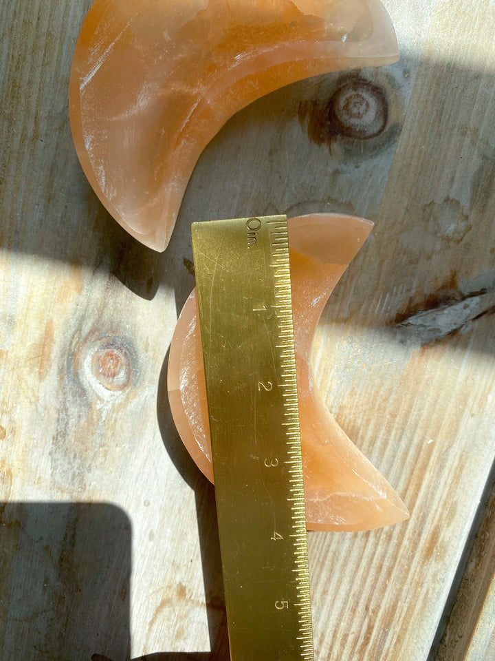 Orange Selenite Moon Bowl