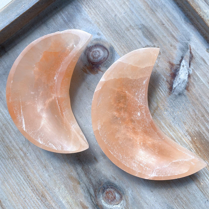 Orange Selenite Moon Bowl