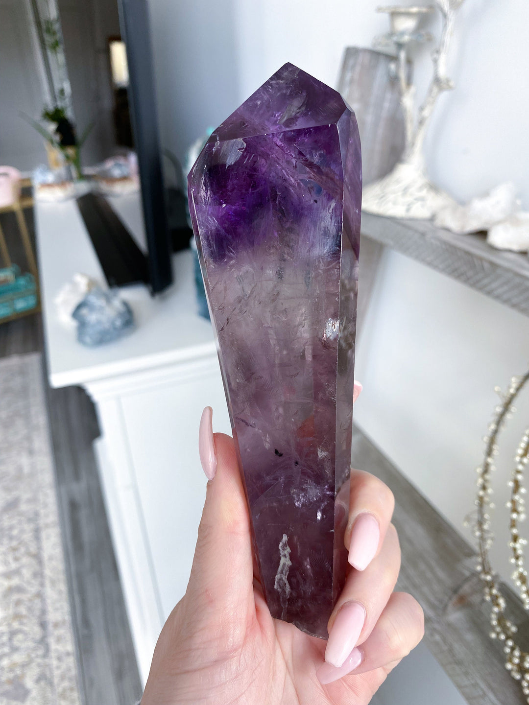 Smokey Amethyst Scepter Root Wand Fully Polished