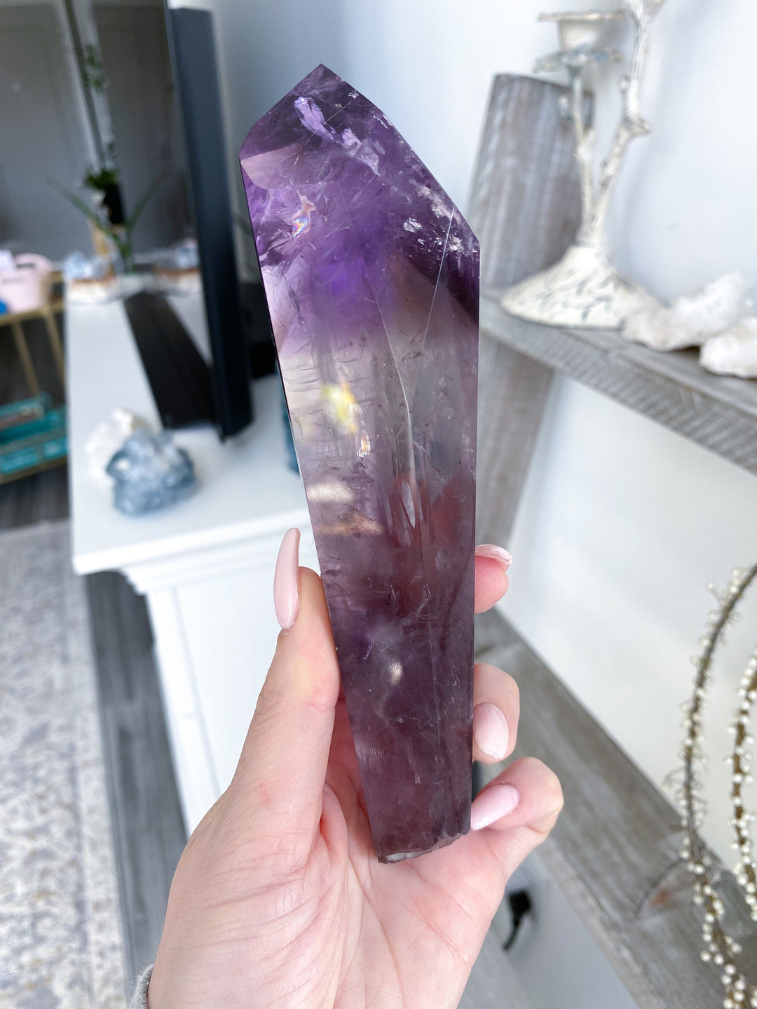 Smokey Amethyst Scepter Root Wand Fully Polished