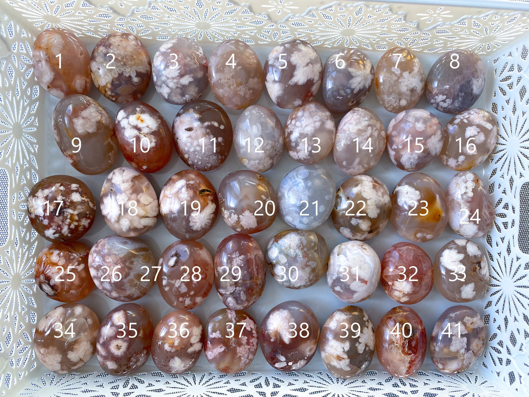 Flower Agate Palm Stone: You Choose