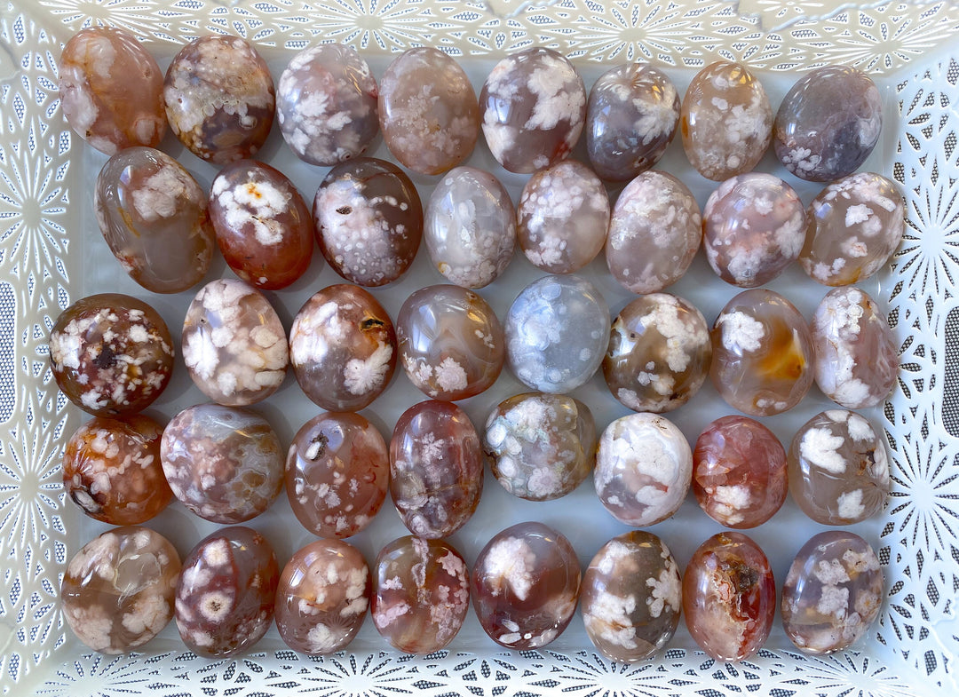 Flower Agate Palm Stone: You Choose