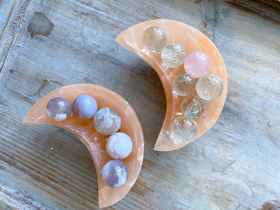 Orange Selenite Moon Bowl