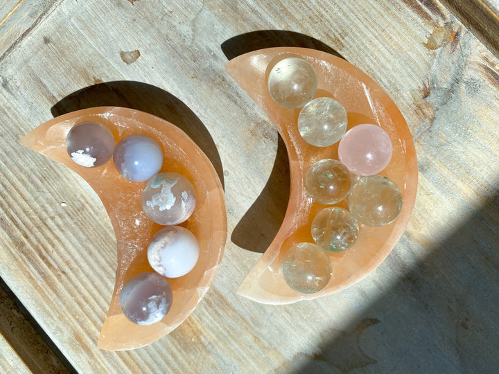 Orange Selenite Moon Bowl