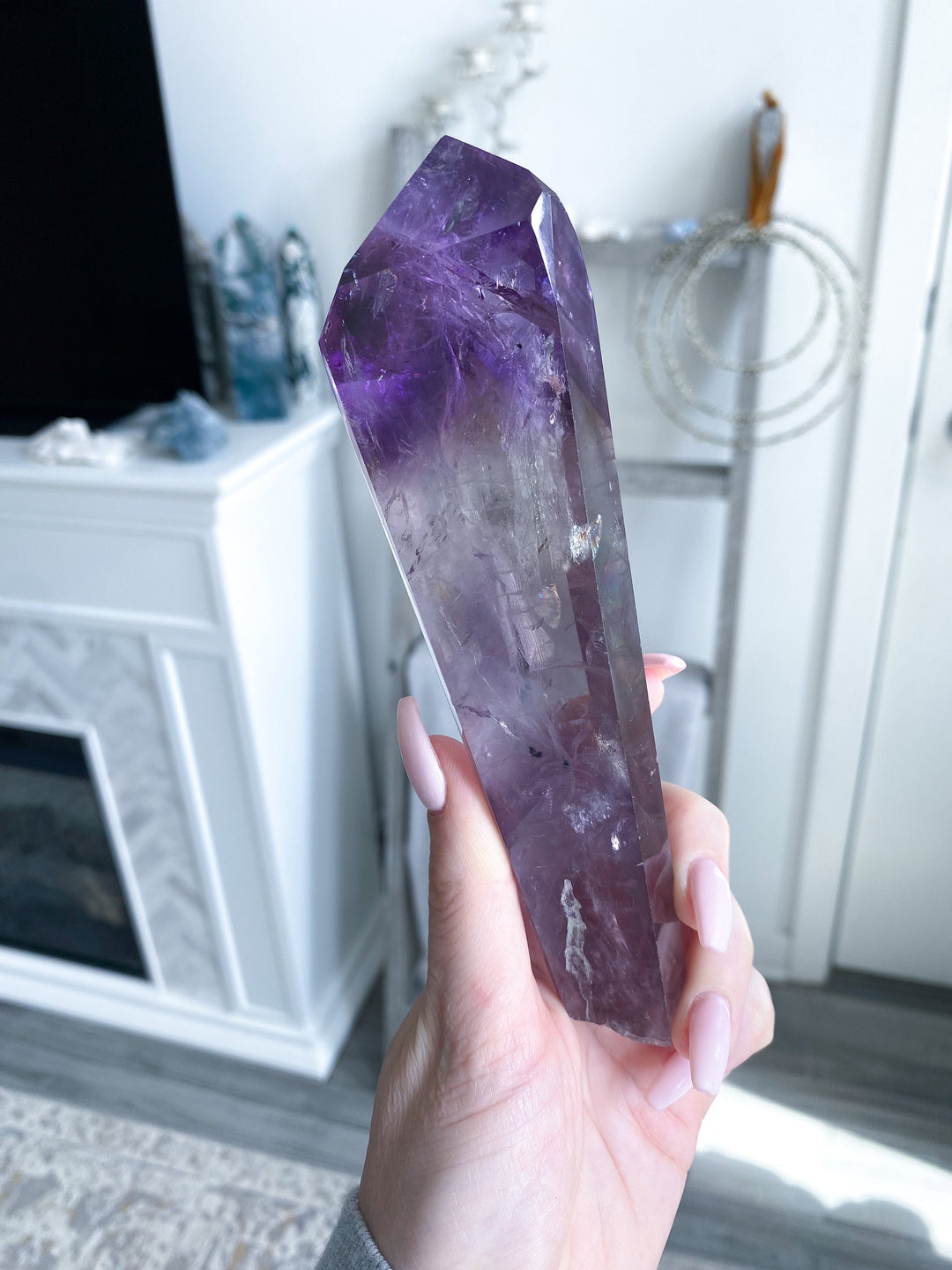 Smokey Amethyst Scepter Root Wand Fully Polished