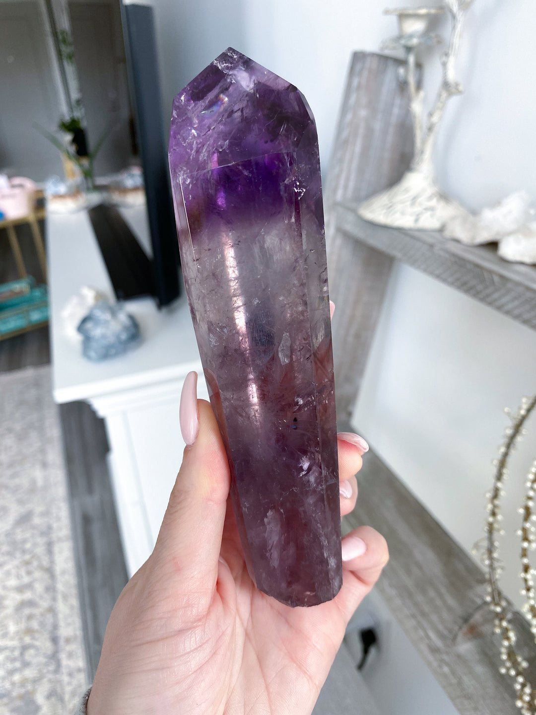 Smokey Amethyst Scepter Root Wand Fully Polished