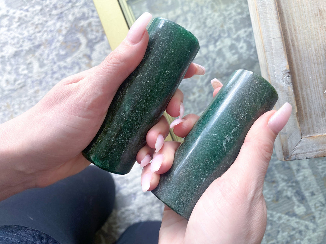 SET: Two Green Aventurine Harmonizer Cylinder Chargers