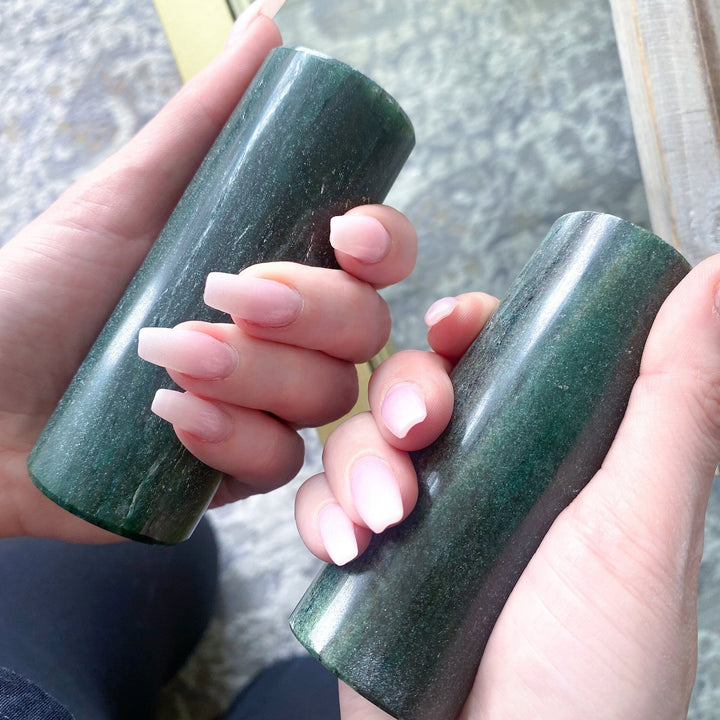 SET: Two Green Aventurine Harmonizer Cylinder Chargers