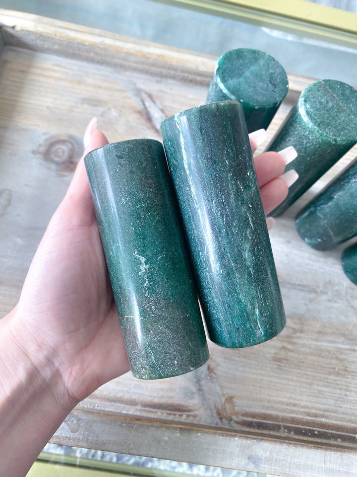 SET: Two Green Aventurine Harmonizer Cylinder Chargers