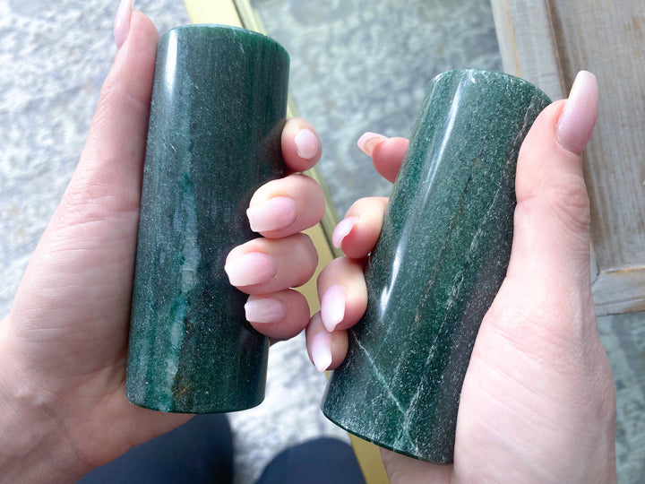 SET: Two Green Aventurine Harmonizer Cylinder Chargers