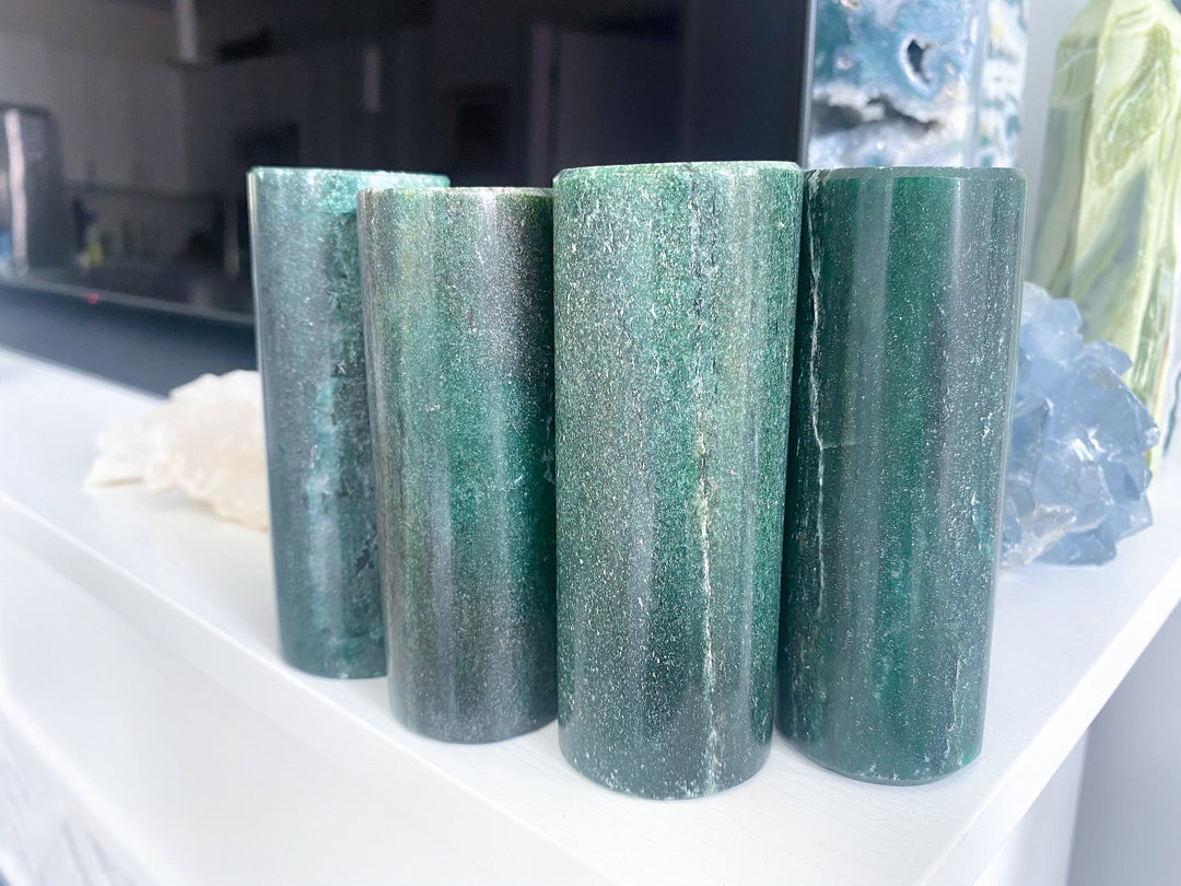 SET: Two Green Aventurine Harmonizer Cylinder Chargers