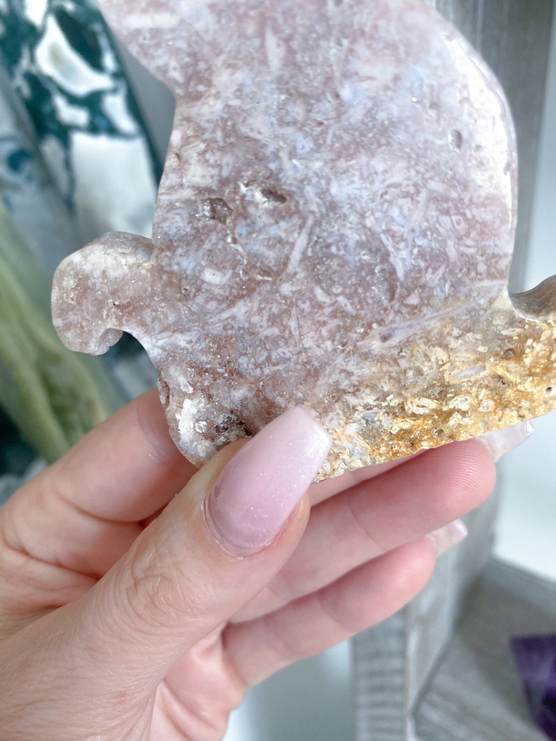 Pink Amethyst Cat - Protection - Energy Cleanse Crystal - Calming Stone - Creativity - Crown, Third Eye Chakra