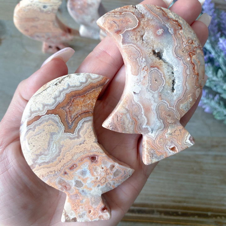 Pink Crazy Lace Agate Moon