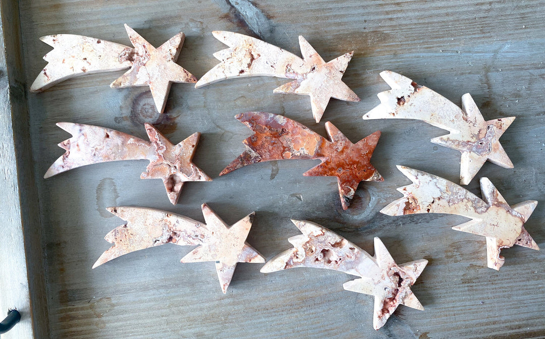 Pink Crazy Lace Agate Shooting Star