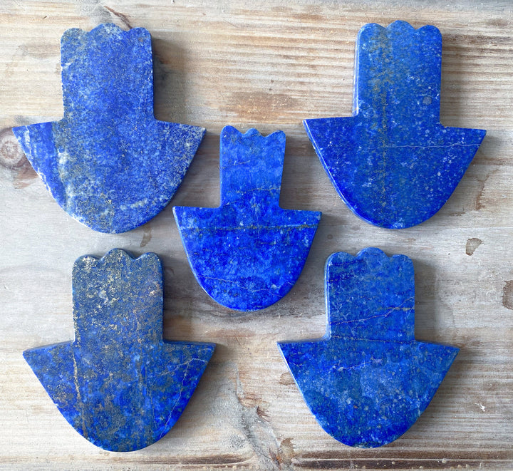 Lapis Lazuli Hamsa Hand Carving