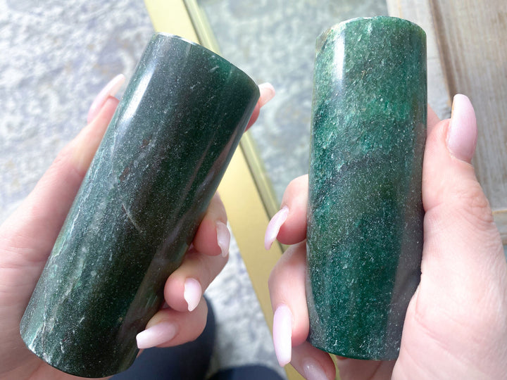 SET: Two Green Aventurine Harmonizer Cylinder Chargers