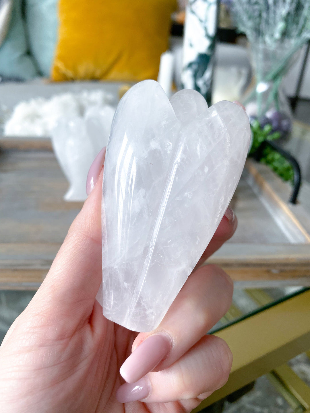 Clear Quartz Angel 3" Healer - Best Friend Gift - Harmony, Amplification, Intentions - Big Large Angel Carving Crystal Helper - Statue