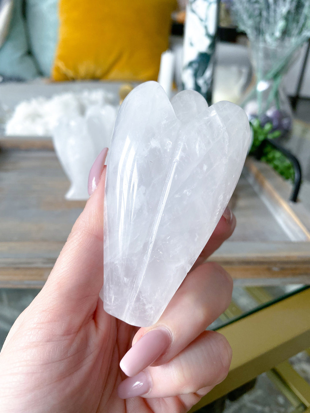 Clear Quartz Angel 3" Healer - Best Friend Gift - Harmony, Amplification, Intentions - Big Large Angel Carving Crystal Helper - Statue