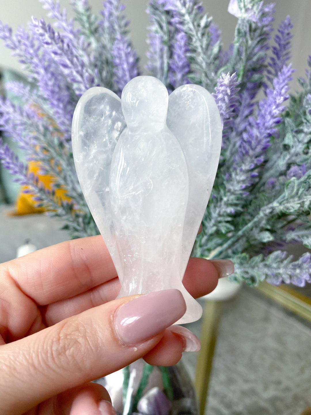 Clear Quartz Angel 3" Healer - Best Friend Gift - Harmony, Amplification, Intentions - Big Large Angel Carving Crystal Helper - Statue