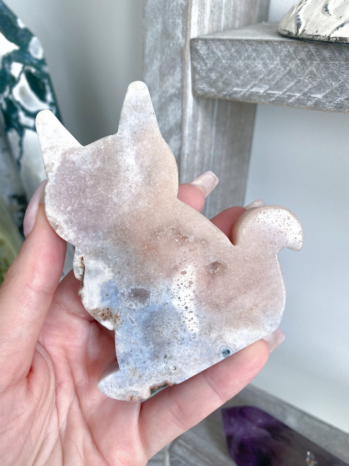 Pink Amethyst Cat - Protection - Energy Cleanse Crystal - Calming Stone - Creativity - Crown, Third Eye Chakra