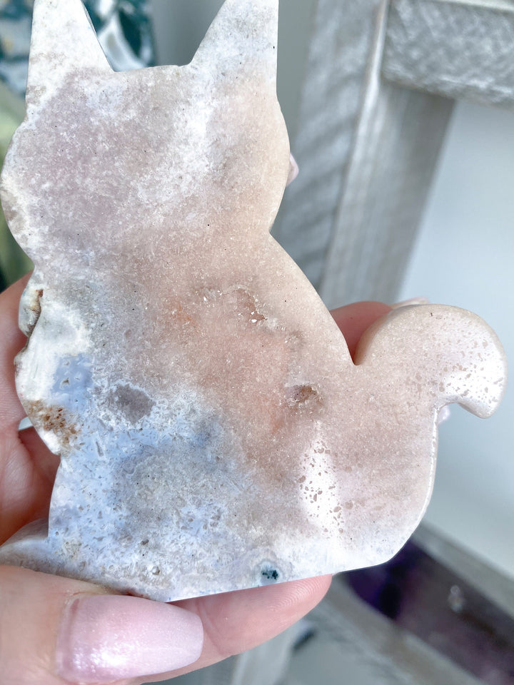 Pink Amethyst Cat - Protection - Energy Cleanse Crystal - Calming Stone - Creativity - Crown, Third Eye Chakra