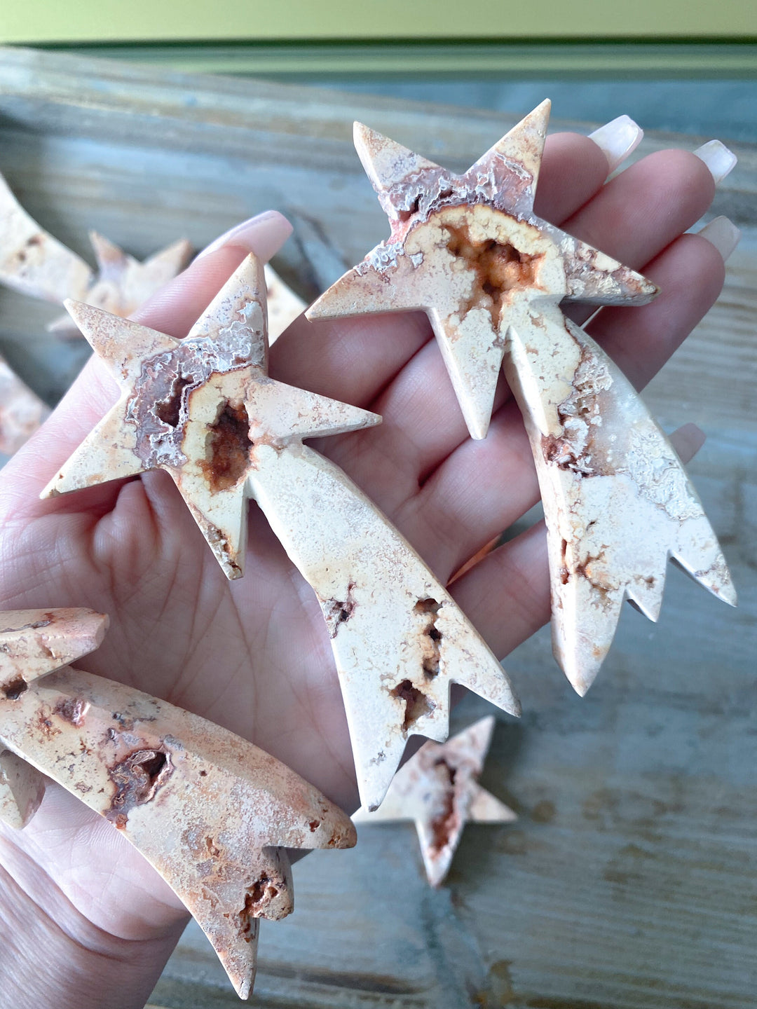 Pink Crazy Lace Agate Shooting Star