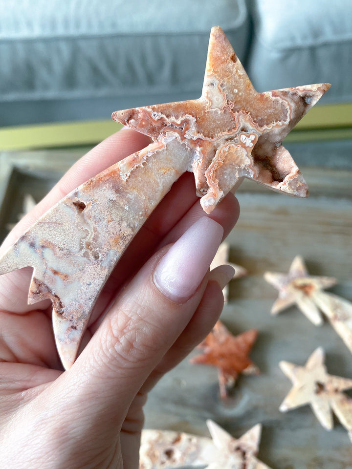 Pink Crazy Lace Agate Shooting Star