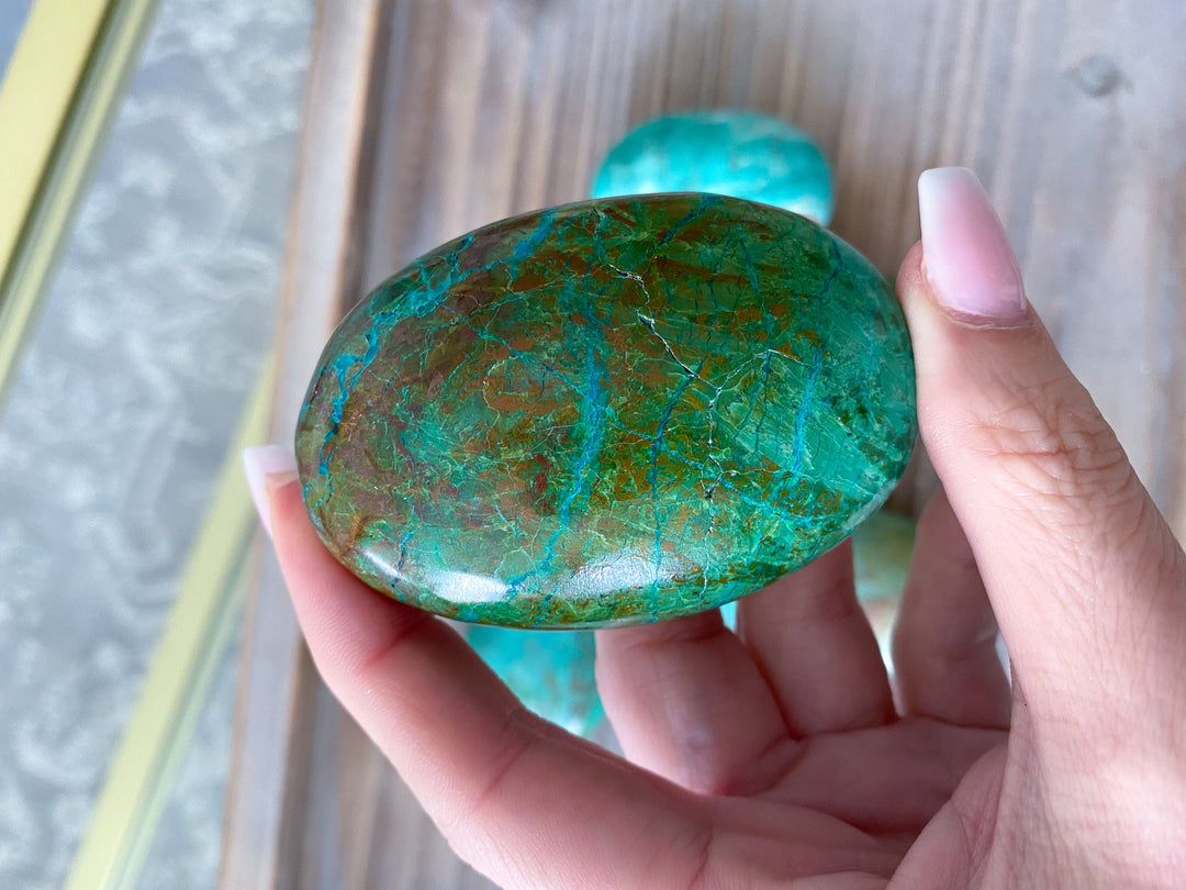 Chrysocolla Palm Stone: You Choose