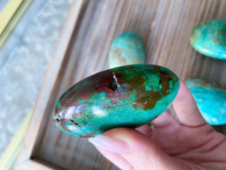 Chrysocolla Palm Stone: You Choose