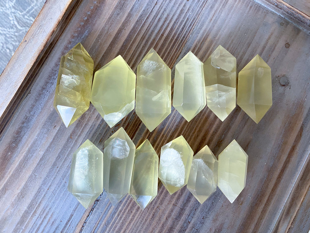 RARE Lemon Topaz Double Terminated Wand - Yellow Topaz Point - Healing Energy - Protection - 2-3 inches - Yellow Topaz - Yellow Crystal