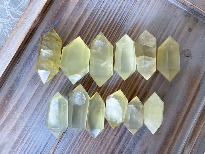 RARE Lemon Topaz Double Terminated Wand - Yellow Topaz Point - Healing Energy - Protection - 2-3 inches - Yellow Topaz - Yellow Crystal