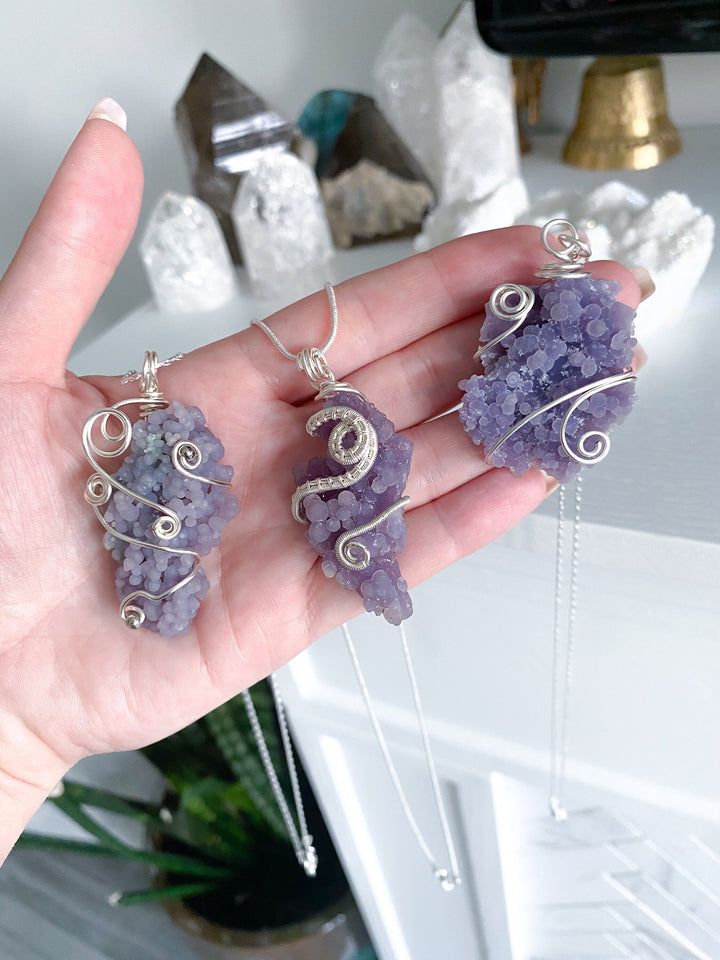 Grape Agate Necklace - Dreams Coming True - Stability - Composure