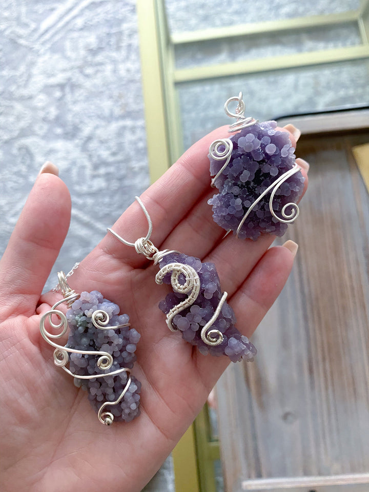 Grape Agate Necklace - Dreams Coming True - Stability - Composure