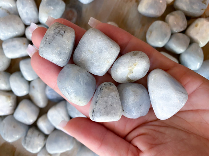 LOT of 5 Imperfect Blue Calcite Tumbles