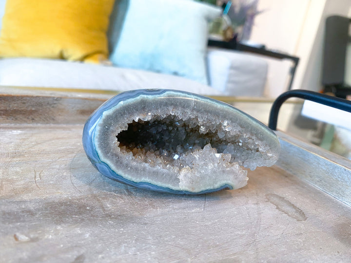 Yoni Rainbow Amethyst in Agate - Protection Stone - Energy Cleanse - Calming Crystal - Psychic Protection - Amethyst Yoni