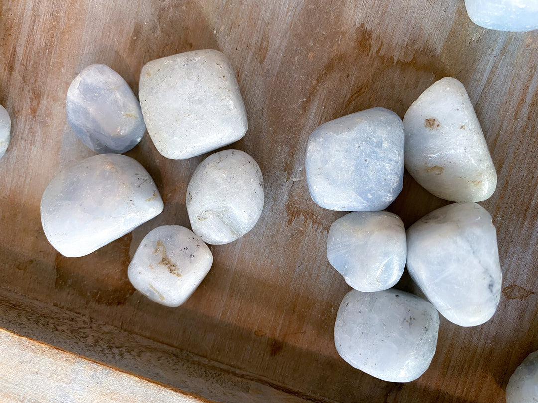 LOT of 5 Imperfect Blue Calcite Tumbles