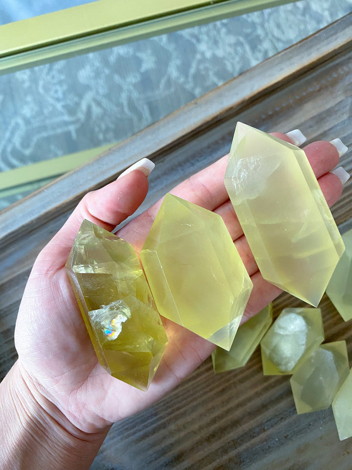 RARE Lemon Topaz Double Terminated Wand - Yellow Topaz Point - Healing Energy - Protection - 2-3 inches - Yellow Topaz - Yellow Crystal