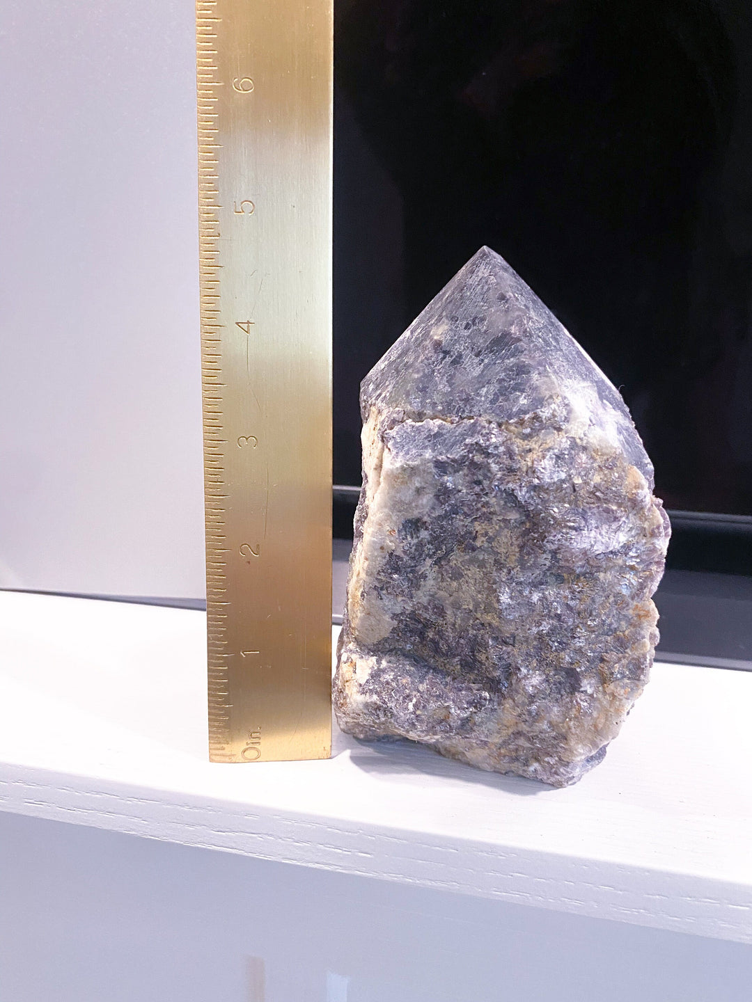 Imperfect Half Polished Mica-rich Purple Lepidolite Point - Get Exact Crystal Shown - 2lb large