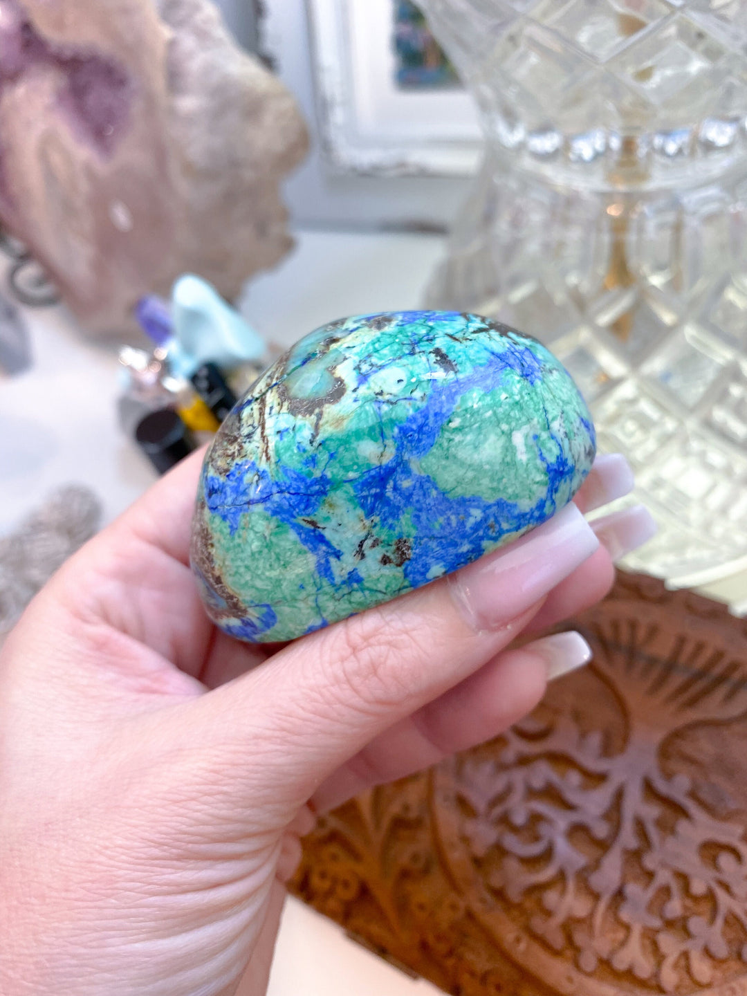 RARE A Grade Azurite Malachite freeform - Releasing Old Patterns - Openness Crystal - Love Stone - Creativity - Empathy - Personal Evolution