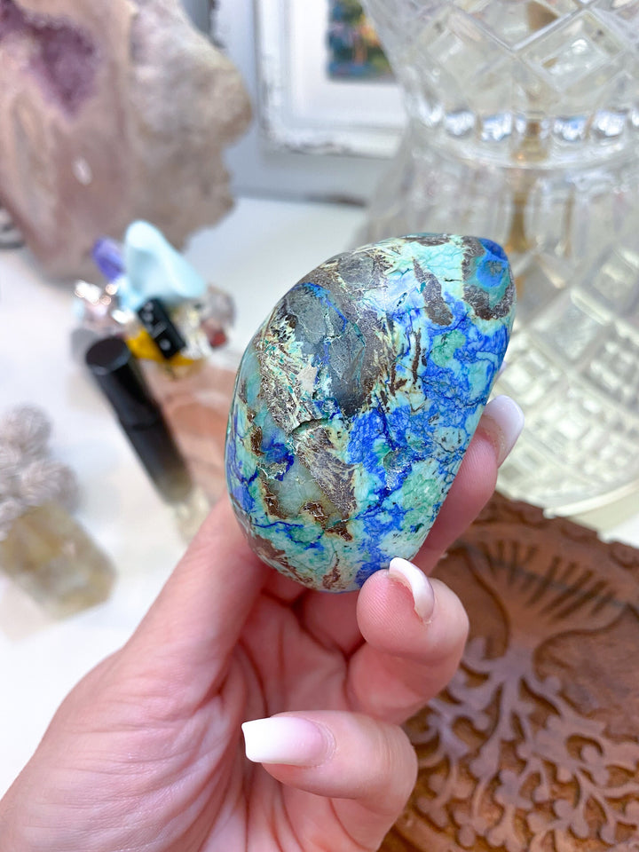 RARE A Grade Azurite Malachite freeform - Releasing Old Patterns - Openness Crystal - Love Stone - Creativity - Empathy - Personal Evolution