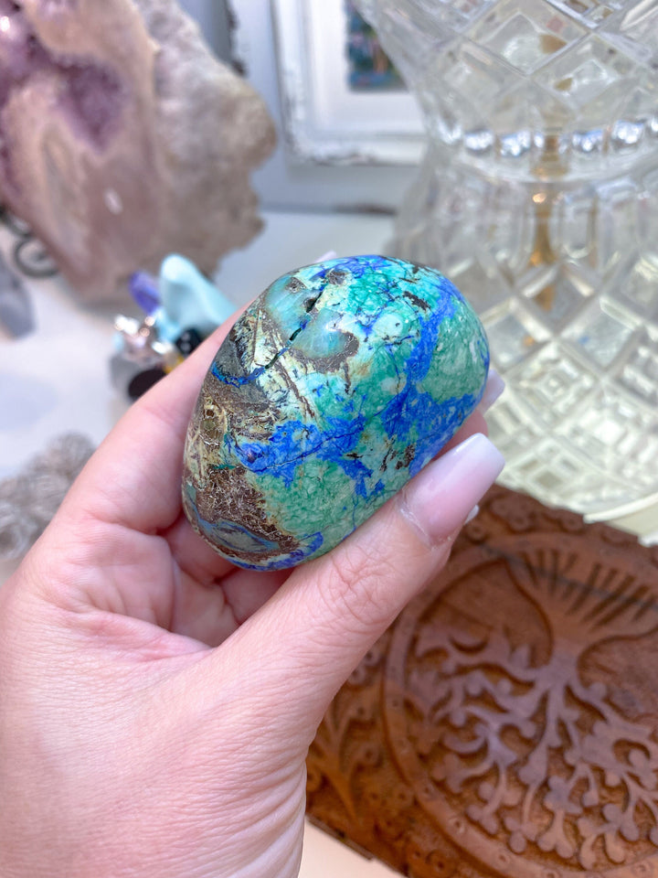 RARE A Grade Azurite Malachite freeform - Releasing Old Patterns - Openness Crystal - Love Stone - Creativity - Empathy - Personal Evolution