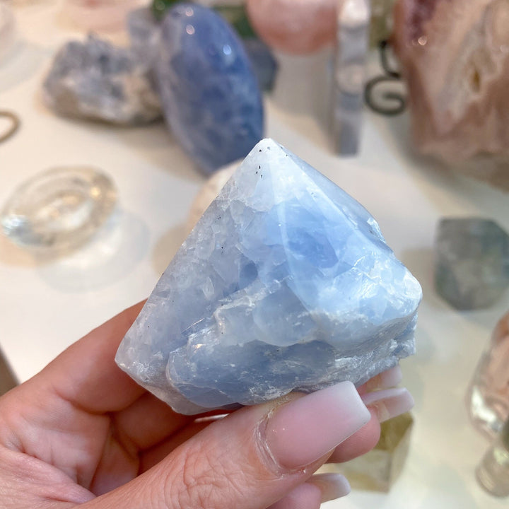 Blue Calcite Top Polish Point