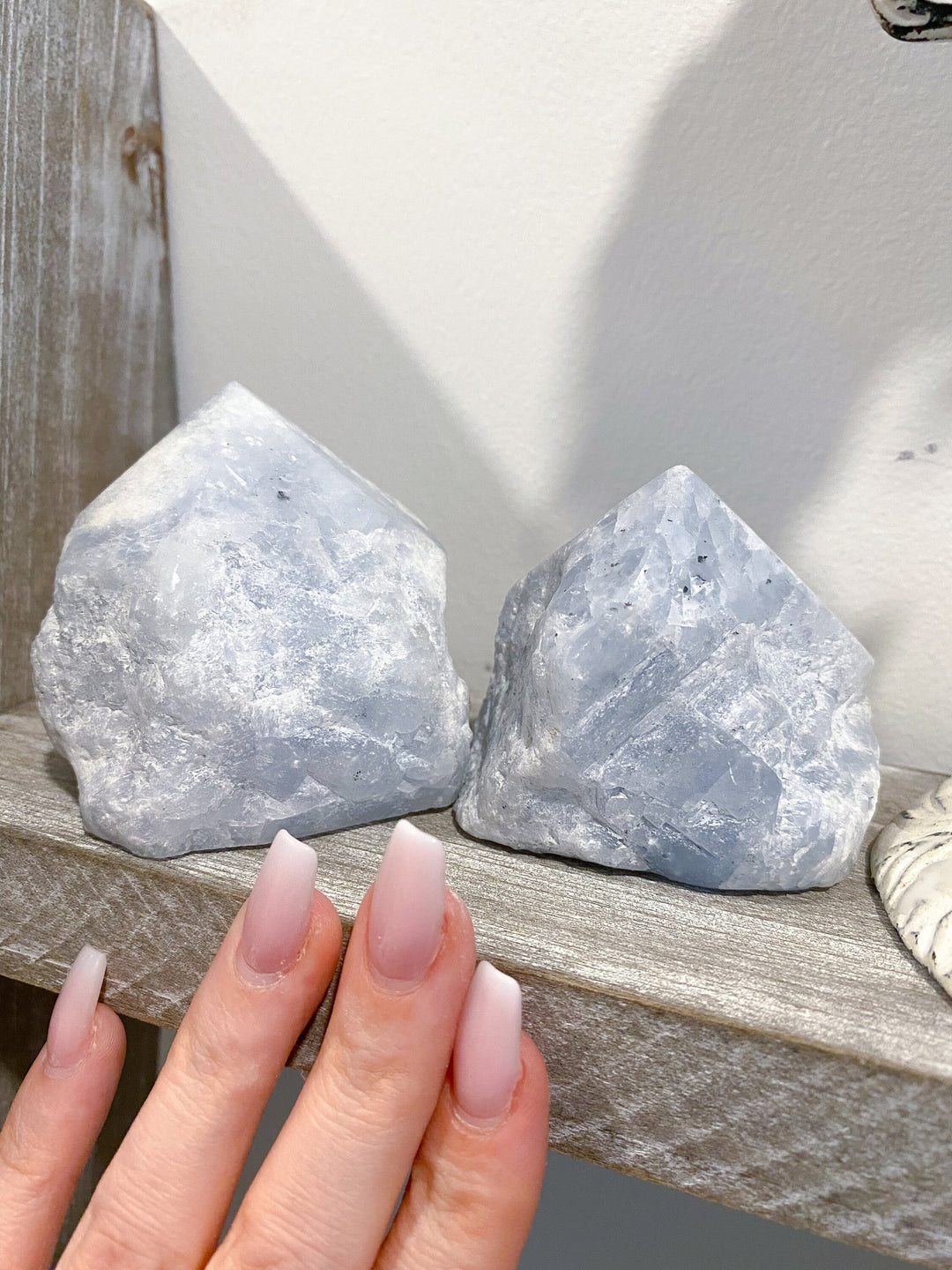 Blue Calcite Top Polish Point