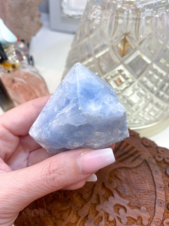 Blue Calcite Top Polish Point